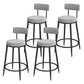 Glam Metal Upholstered Bar Stool Bristol Barstool with Iron Legs and Low Cushion Back Grey Black 4 Piece Set Clearhalo 'Bar Furniture' 'Bar Stools' 'bar_stools' 'furn' 'furn_bar_stools' 'furniture_bar_stools' 'Kitchen & Dining Furniture' 'kitchen&dining_furn' 'kitchen' 'kitchen_furn' Furniture' 4344585