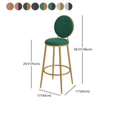 Glam Metal Upholstered Bar Stool Bristol Barstool with Iron Legs and Low Cushion Back Clearhalo 'Bar Furniture' 'Bar Stools' 'bar_stools' 'furn' 'furn_bar_stools' 'furniture_bar_stools' 'Kitchen & Dining Furniture' 'kitchen&dining_furn' 'kitchen' 'kitchen_furn' Furniture' 4344588