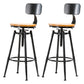 Coffee Shop Footrest Bar Stool Wood Counter-height Stool with Iron Legs With Back 2 Piece Set Clearhalo 'Bar Furniture' 'Bar Stools' 'bar_stools' 'furn' 'furn_bar_stools' 'furniture_bar_stools' 'Kitchen & Dining Furniture' 'kitchen&dining_furn' 'kitchen' 'kitchen_furn' Furniture' 4344593
