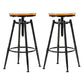 Coffee Shop Footrest Bar Stool Wood Counter-height Stool with Iron Legs Backless 2 Piece Set Clearhalo 'Bar Furniture' 'Bar Stools' 'bar_stools' 'furn' 'furn_bar_stools' 'furniture_bar_stools' 'Kitchen & Dining Furniture' 'kitchen&dining_furn' 'kitchen' 'kitchen_furn' Furniture' 4344595