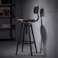 Coffee Shop Footrest Bar Stool Wood Counter-height Stool with Iron Legs Clearhalo 'Bar Furniture' 'Bar Stools' 'bar_stools' 'furn' 'furn_bar_stools' 'furniture_bar_stools' 'Kitchen & Dining Furniture' 'kitchen&dining_furn' 'kitchen' 'kitchen_furn' Furniture' 4344596