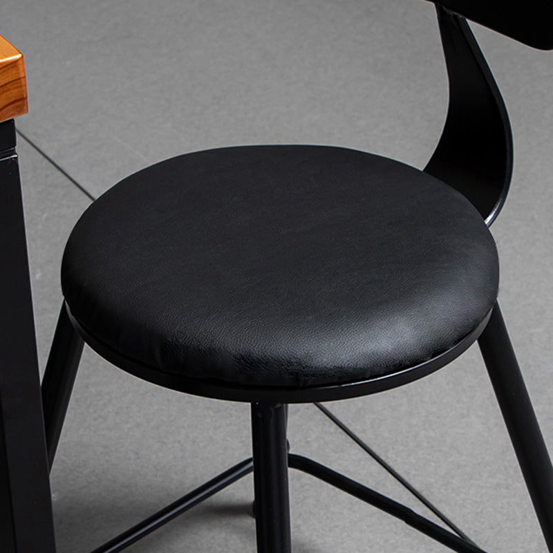 Coffee Shop Footrest Bar Stool Wood Counter-height Stool with Iron Legs Clearhalo 'Bar Furniture' 'Bar Stools' 'bar_stools' 'furn' 'furn_bar_stools' 'furniture_bar_stools' 'Kitchen & Dining Furniture' 'kitchen&dining_furn' 'kitchen' 'kitchen_furn' Furniture' 4344602