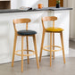 Modern Scandinavian 27.95 Bar Stool Round Seat Indoor Stool with Wood base Clearhalo 'Bar Furniture' 'Bar Stools' 'bar_stools' 'furn' 'furn_bar_stools' 'furniture_bar_stools' 'Kitchen & Dining Furniture' 'kitchen&dining_furn' 'kitchen' 'kitchen_furn' Furniture' 4344607