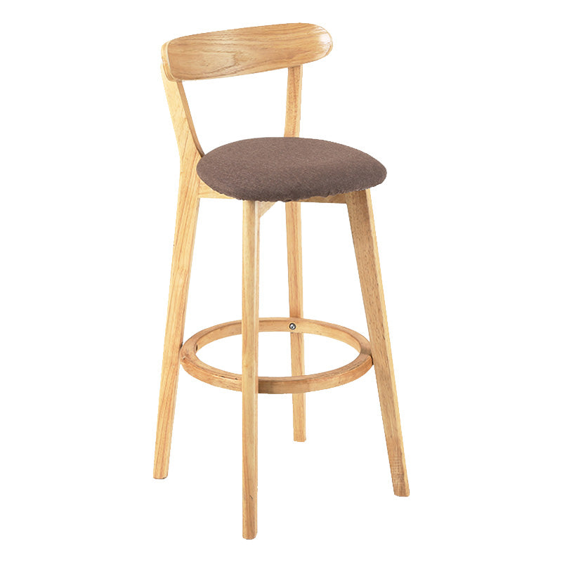 Modern Scandinavian 27.95 Bar Stool Round Seat Indoor Stool with Wood base Coffee 1 Piece Clearhalo 'Bar Furniture' 'Bar Stools' 'bar_stools' 'furn' 'furn_bar_stools' 'furniture_bar_stools' 'Kitchen & Dining Furniture' 'kitchen&dining_furn' 'kitchen' 'kitchen_furn' Furniture' 4344614