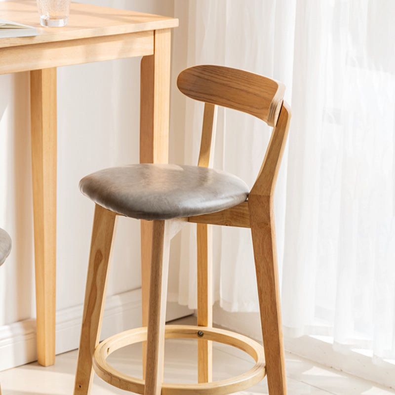 Modern Scandinavian 27.95 Bar Stool Round Seat Indoor Stool with Wood base Clearhalo 'Bar Furniture' 'Bar Stools' 'bar_stools' 'furn' 'furn_bar_stools' 'furniture_bar_stools' 'Kitchen & Dining Furniture' 'kitchen&dining_furn' 'kitchen' 'kitchen_furn' Furniture' 4344617
