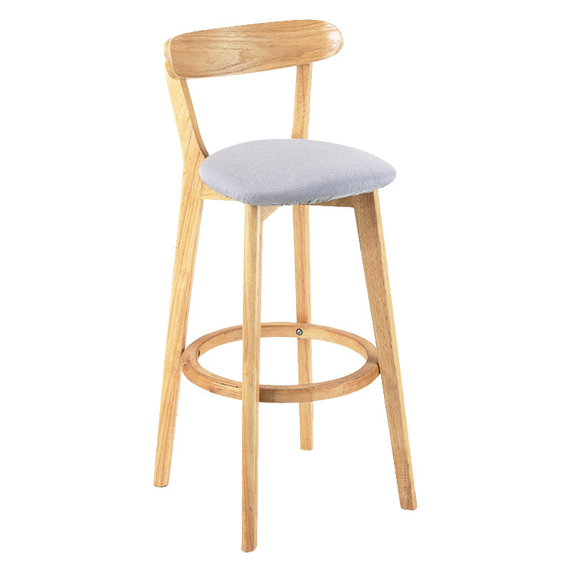 Modern Scandinavian 27.95 Bar Stool Round Seat Indoor Stool with Wood base Silver Gray 1 Piece Clearhalo 'Bar Furniture' 'Bar Stools' 'bar_stools' 'furn' 'furn_bar_stools' 'furniture_bar_stools' 'Kitchen & Dining Furniture' 'kitchen&dining_furn' 'kitchen' 'kitchen_furn' Furniture' 4344618