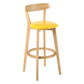 Modern Scandinavian 27.95 Bar Stool Round Seat Indoor Stool with Wood base Yellow 1 Piece Clearhalo 'Bar Furniture' 'Bar Stools' 'bar_stools' 'furn' 'furn_bar_stools' 'furniture_bar_stools' 'Kitchen & Dining Furniture' 'kitchen&dining_furn' 'kitchen' 'kitchen_furn' Furniture' 4344620