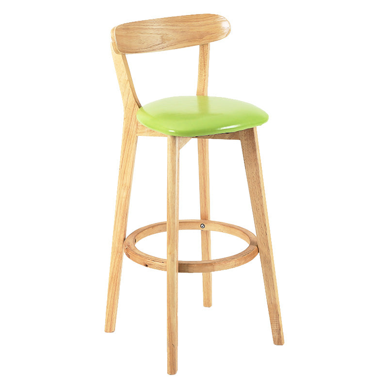 Modern Scandinavian 27.95 Bar Stool Round Seat Indoor Stool with Wood base Lemon Green 1 Piece Clearhalo 'Bar Furniture' 'Bar Stools' 'bar_stools' 'furn' 'furn_bar_stools' 'furniture_bar_stools' 'Kitchen & Dining Furniture' 'kitchen&dining_furn' 'kitchen' 'kitchen_furn' Furniture' 4344624