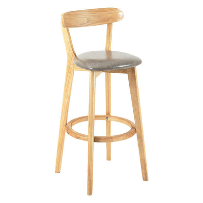 Modern Scandinavian 27.95 Bar Stool Round Seat Indoor Stool with Wood base Grey 1 Piece Clearhalo 'Bar Furniture' 'Bar Stools' 'bar_stools' 'furn' 'furn_bar_stools' 'furniture_bar_stools' 'Kitchen & Dining Furniture' 'kitchen&dining_furn' 'kitchen' 'kitchen_furn' Furniture' 4344627