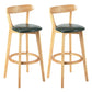 Modern Scandinavian 27.95 Bar Stool Round Seat Indoor Stool with Wood base Blackish Green 2 Piece Set Clearhalo 'Bar Furniture' 'Bar Stools' 'bar_stools' 'furn' 'furn_bar_stools' 'furniture_bar_stools' 'Kitchen & Dining Furniture' 'kitchen&dining_furn' 'kitchen' 'kitchen_furn' Furniture' 4344632