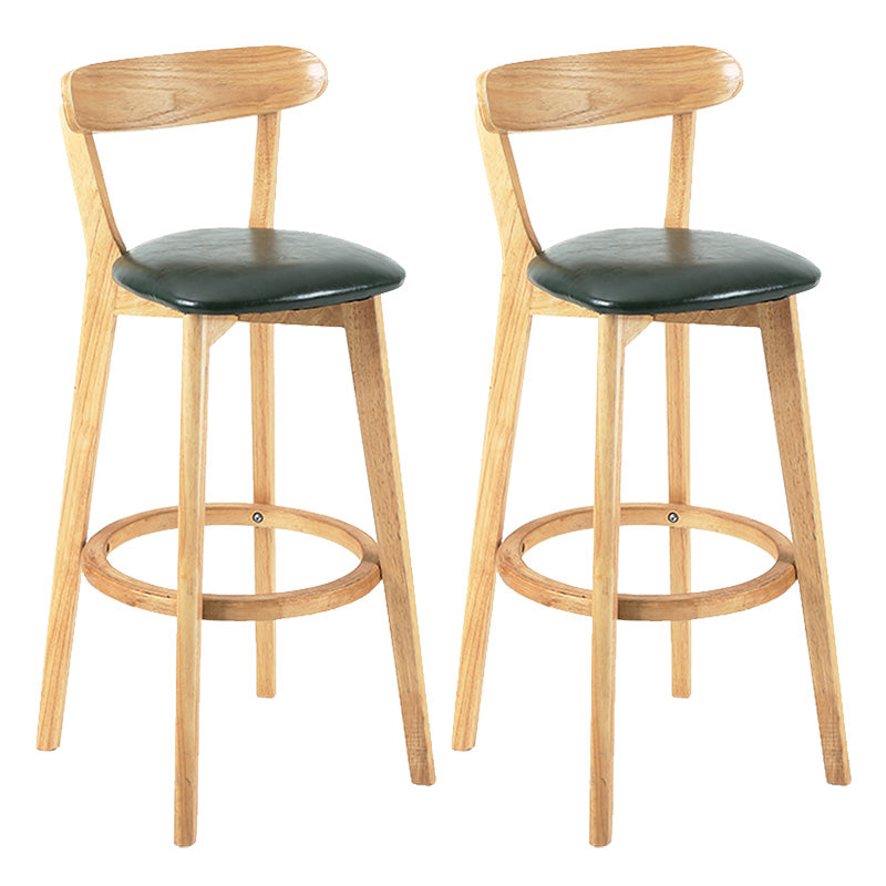 Modern Scandinavian 27.95 Bar Stool Round Seat Indoor Stool with Wood base Blackish Green 2 Piece Set Clearhalo 'Bar Furniture' 'Bar Stools' 'bar_stools' 'furn' 'furn_bar_stools' 'furniture_bar_stools' 'Kitchen & Dining Furniture' 'kitchen&dining_furn' 'kitchen' 'kitchen_furn' Furniture' 4344632
