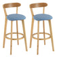 Modern Scandinavian 27.95 Bar Stool Round Seat Indoor Stool with Wood base Dark Blue-Light Blue 2 Piece Set Clearhalo 'Bar Furniture' 'Bar Stools' 'bar_stools' 'furn' 'furn_bar_stools' 'furniture_bar_stools' 'Kitchen & Dining Furniture' 'kitchen&dining_furn' 'kitchen' 'kitchen_furn' Furniture' 4344633