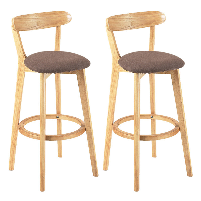Modern Scandinavian 27.95 Bar Stool Round Seat Indoor Stool with Wood base Coffee 2 Piece Set Clearhalo 'Bar Furniture' 'Bar Stools' 'bar_stools' 'furn' 'furn_bar_stools' 'furniture_bar_stools' 'Kitchen & Dining Furniture' 'kitchen&dining_furn' 'kitchen' 'kitchen_furn' Furniture' 4344634
