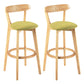 Modern Scandinavian 27.95 Bar Stool Round Seat Indoor Stool with Wood base Green 2 Piece Set Clearhalo 'Bar Furniture' 'Bar Stools' 'bar_stools' 'furn' 'furn_bar_stools' 'furniture_bar_stools' 'Kitchen & Dining Furniture' 'kitchen&dining_furn' 'kitchen' 'kitchen_furn' Furniture' 4344635