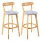 Modern Scandinavian 27.95 Bar Stool Round Seat Indoor Stool with Wood base Silver Gray 2 Piece Set Clearhalo 'Bar Furniture' 'Bar Stools' 'bar_stools' 'furn' 'furn_bar_stools' 'furniture_bar_stools' 'Kitchen & Dining Furniture' 'kitchen&dining_furn' 'kitchen' 'kitchen_furn' Furniture' 4344636