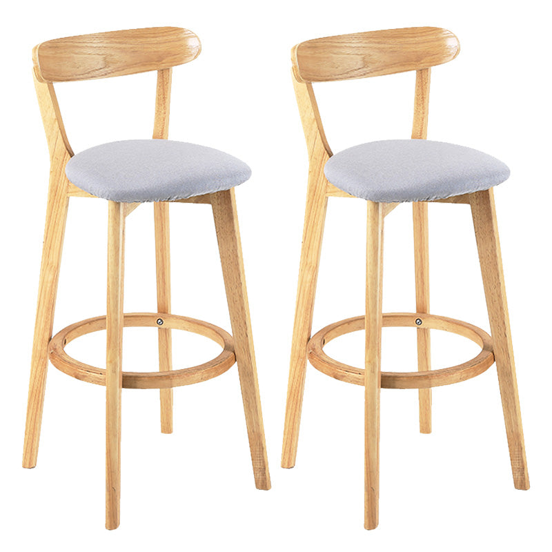 Modern Scandinavian 27.95 Bar Stool Round Seat Indoor Stool with Wood base Silver Gray 2 Piece Set Clearhalo 'Bar Furniture' 'Bar Stools' 'bar_stools' 'furn' 'furn_bar_stools' 'furniture_bar_stools' 'Kitchen & Dining Furniture' 'kitchen&dining_furn' 'kitchen' 'kitchen_furn' Furniture' 4344636
