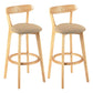 Modern Scandinavian 27.95 Bar Stool Round Seat Indoor Stool with Wood base Light Khaki 2 Piece Set Clearhalo 'Bar Furniture' 'Bar Stools' 'bar_stools' 'furn' 'furn_bar_stools' 'furniture_bar_stools' 'Kitchen & Dining Furniture' 'kitchen&dining_furn' 'kitchen' 'kitchen_furn' Furniture' 4344638