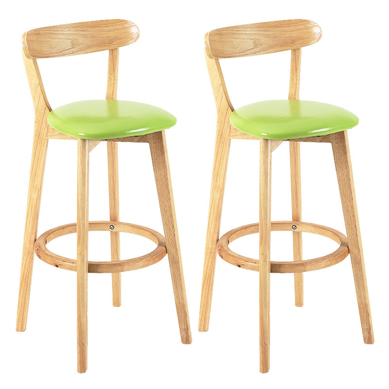 Modern Scandinavian 27.95 Bar Stool Round Seat Indoor Stool with Wood base Lemon Green 2 Piece Set Clearhalo 'Bar Furniture' 'Bar Stools' 'bar_stools' 'furn' 'furn_bar_stools' 'furniture_bar_stools' 'Kitchen & Dining Furniture' 'kitchen&dining_furn' 'kitchen' 'kitchen_furn' Furniture' 4344640