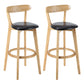 Modern Scandinavian 27.95 Bar Stool Round Seat Indoor Stool with Wood base Black 2 Piece Set Clearhalo 'Bar Furniture' 'Bar Stools' 'bar_stools' 'furn' 'furn_bar_stools' 'furniture_bar_stools' 'Kitchen & Dining Furniture' 'kitchen&dining_furn' 'kitchen' 'kitchen_furn' Furniture' 4344642