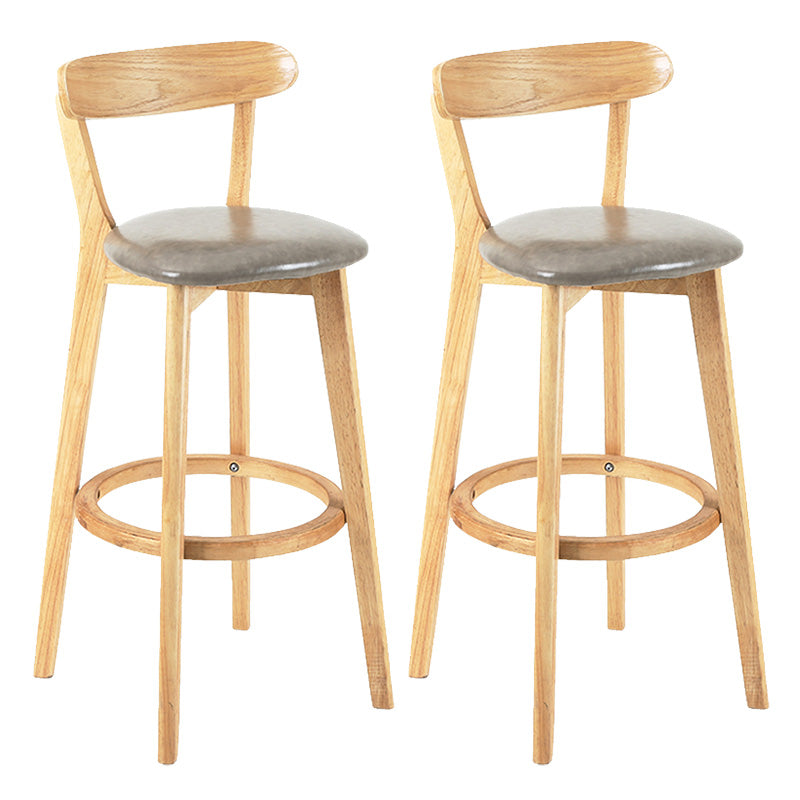 Modern Scandinavian 27.95 Bar Stool Round Seat Indoor Stool with Wood base Grey 2 Piece Set Clearhalo 'Bar Furniture' 'Bar Stools' 'bar_stools' 'furn' 'furn_bar_stools' 'furniture_bar_stools' 'Kitchen & Dining Furniture' 'kitchen&dining_furn' 'kitchen' 'kitchen_furn' Furniture' 4344643