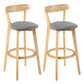 Modern Scandinavian 27.95 Bar Stool Round Seat Indoor Stool with Wood base Smoke Gray 2 Piece Set Clearhalo 'Bar Furniture' 'Bar Stools' 'bar_stools' 'furn' 'furn_bar_stools' 'furniture_bar_stools' 'Kitchen & Dining Furniture' 'kitchen&dining_furn' 'kitchen' 'kitchen_furn' Furniture' 4344645