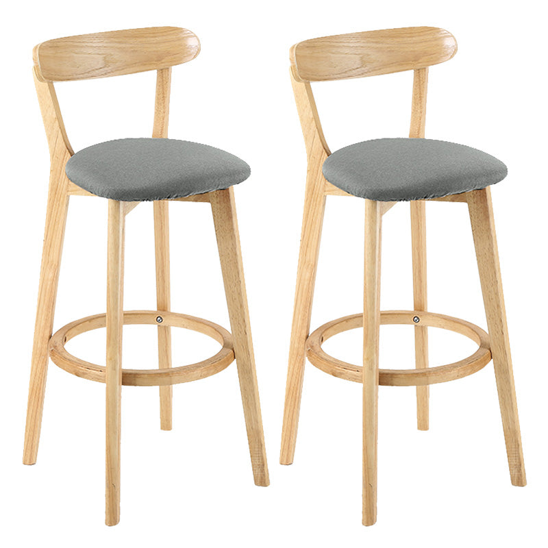 Modern Scandinavian 27.95 Bar Stool Round Seat Indoor Stool with Wood base Smoke Gray 2 Piece Set Clearhalo 'Bar Furniture' 'Bar Stools' 'bar_stools' 'furn' 'furn_bar_stools' 'furniture_bar_stools' 'Kitchen & Dining Furniture' 'kitchen&dining_furn' 'kitchen' 'kitchen_furn' Furniture' 4344645