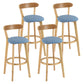 Modern Scandinavian 27.95 Bar Stool Round Seat Indoor Stool with Wood base Dark Blue-Light Blue 4 Piece Set Clearhalo 'Bar Furniture' 'Bar Stools' 'bar_stools' 'furn' 'furn_bar_stools' 'furniture_bar_stools' 'Kitchen & Dining Furniture' 'kitchen&dining_furn' 'kitchen' 'kitchen_furn' Furniture' 4344649