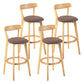 Modern Scandinavian 27.95 Bar Stool Round Seat Indoor Stool with Wood base Coffee 4 Piece Set Clearhalo 'Bar Furniture' 'Bar Stools' 'bar_stools' 'furn' 'furn_bar_stools' 'furniture_bar_stools' 'Kitchen & Dining Furniture' 'kitchen&dining_furn' 'kitchen' 'kitchen_furn' Furniture' 4344650