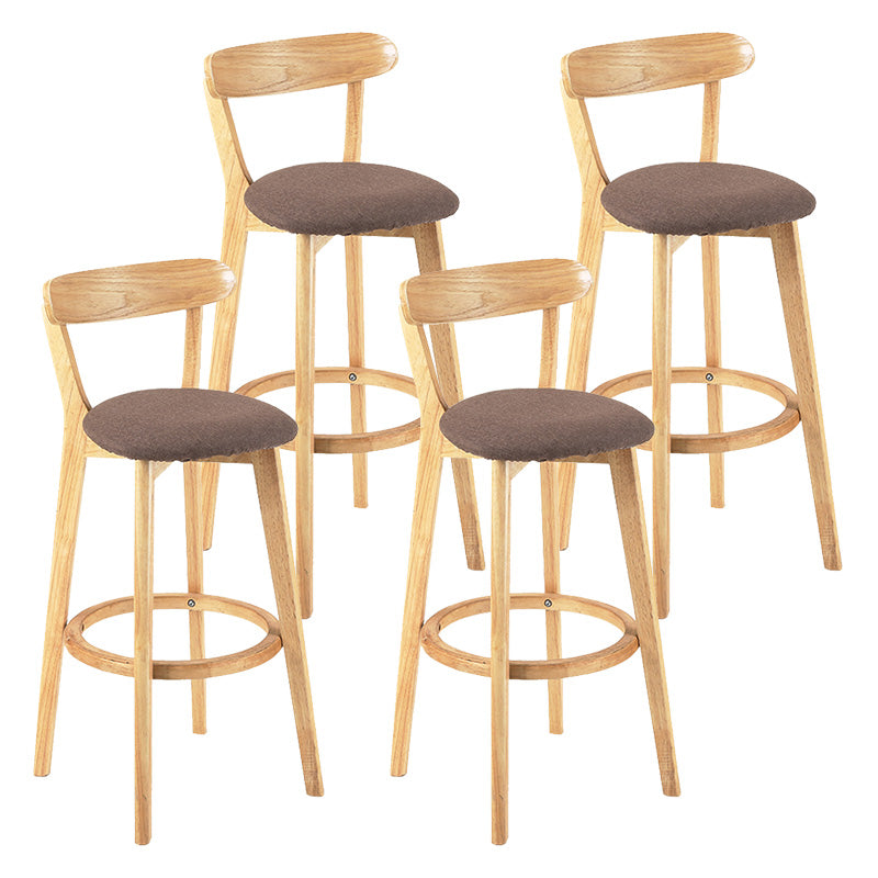 Modern Scandinavian 27.95 Bar Stool Round Seat Indoor Stool with Wood base Coffee 4 Piece Set Clearhalo 'Bar Furniture' 'Bar Stools' 'bar_stools' 'furn' 'furn_bar_stools' 'furniture_bar_stools' 'Kitchen & Dining Furniture' 'kitchen&dining_furn' 'kitchen' 'kitchen_furn' Furniture' 4344650