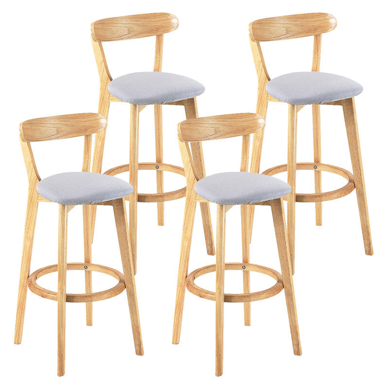 Modern Scandinavian 27.95 Bar Stool Round Seat Indoor Stool with Wood base Silver Gray 4 Piece Set Clearhalo 'Bar Furniture' 'Bar Stools' 'bar_stools' 'furn' 'furn_bar_stools' 'furniture_bar_stools' 'Kitchen & Dining Furniture' 'kitchen&dining_furn' 'kitchen' 'kitchen_furn' Furniture' 4344652