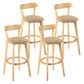 Modern Scandinavian 27.95 Bar Stool Round Seat Indoor Stool with Wood base Light Khaki 4 Piece Set Clearhalo 'Bar Furniture' 'Bar Stools' 'bar_stools' 'furn' 'furn_bar_stools' 'furniture_bar_stools' 'Kitchen & Dining Furniture' 'kitchen&dining_furn' 'kitchen' 'kitchen_furn' Furniture' 4344654