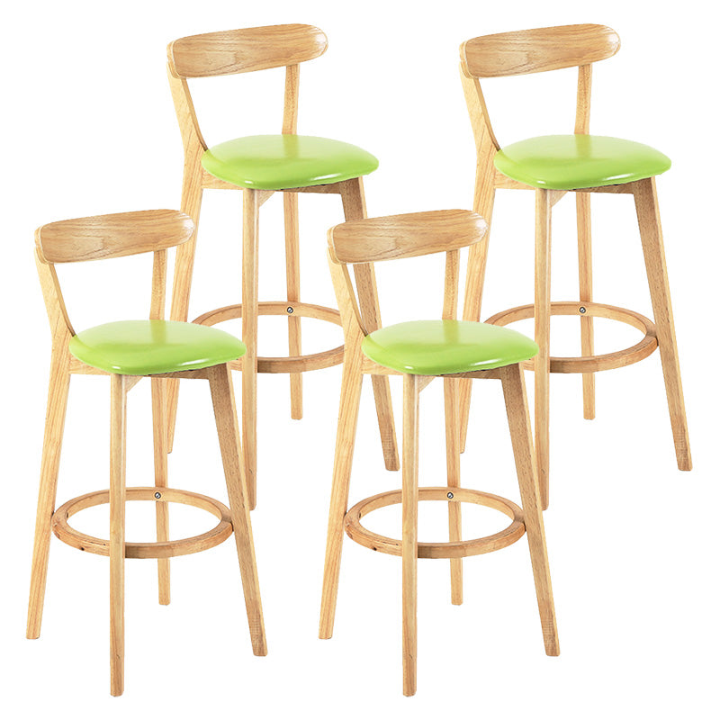 Modern Scandinavian 27.95 Bar Stool Round Seat Indoor Stool with Wood base Lemon Green 4 Piece Set Clearhalo 'Bar Furniture' 'Bar Stools' 'bar_stools' 'furn' 'furn_bar_stools' 'furniture_bar_stools' 'Kitchen & Dining Furniture' 'kitchen&dining_furn' 'kitchen' 'kitchen_furn' Furniture' 4344656