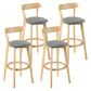 Modern Scandinavian 27.95 Bar Stool Round Seat Indoor Stool with Wood base Smoke Gray 4 Piece Set Clearhalo 'Bar Furniture' 'Bar Stools' 'bar_stools' 'furn' 'furn_bar_stools' 'furniture_bar_stools' 'Kitchen & Dining Furniture' 'kitchen&dining_furn' 'kitchen' 'kitchen_furn' Furniture' 4344661