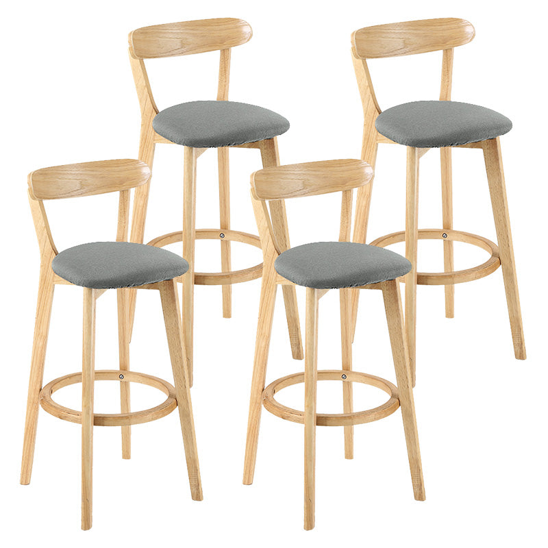 Modern Scandinavian 27.95 Bar Stool Round Seat Indoor Stool with Wood base Smoke Gray 4 Piece Set Clearhalo 'Bar Furniture' 'Bar Stools' 'bar_stools' 'furn' 'furn_bar_stools' 'furniture_bar_stools' 'Kitchen & Dining Furniture' 'kitchen&dining_furn' 'kitchen' 'kitchen_furn' Furniture' 4344661