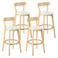 Modern Scandinavian 27.95 Bar Stool Round Seat Indoor Stool with Wood base Beige 4 Piece Set Clearhalo 'Bar Furniture' 'Bar Stools' 'bar_stools' 'furn' 'furn_bar_stools' 'furniture_bar_stools' 'Kitchen & Dining Furniture' 'kitchen&dining_furn' 'kitchen' 'kitchen_furn' Furniture' 4344662