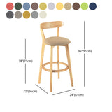 Modern Scandinavian 27.95 Bar Stool Round Seat Indoor Stool with Wood base Clearhalo 'Bar Furniture' 'Bar Stools' 'bar_stools' 'furn' 'furn_bar_stools' 'furniture_bar_stools' 'Kitchen & Dining Furniture' 'kitchen&dining_furn' 'kitchen' 'kitchen_furn' Furniture' 4344663