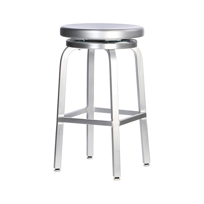 Metal Bar Chair Modern Restaurant With Foot Aluminum Alloy Counter Stool Simple Cafe 1 Piece Short Stool(18"H) Clearhalo 'Bar Furniture' 'Bar Stools' 'bar_stools' 'furn' 'furn_bar_stools' 'furniture_bar_stools' 'Kitchen & Dining Furniture' 'kitchen&dining_furn' 'kitchen' 'kitchen_furn' Furniture' 4344665