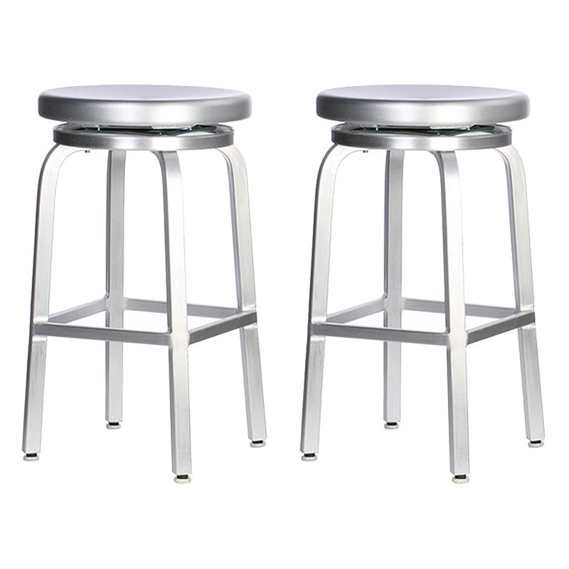 Metal Bar Chair Modern Restaurant With Foot Aluminum Alloy Counter Stool Simple Cafe 2 Piece Set Short Stool(18"H) Clearhalo 'Bar Furniture' 'Bar Stools' 'bar_stools' 'furn' 'furn_bar_stools' 'furniture_bar_stools' 'Kitchen & Dining Furniture' 'kitchen&dining_furn' 'kitchen' 'kitchen_furn' Furniture' 4344672