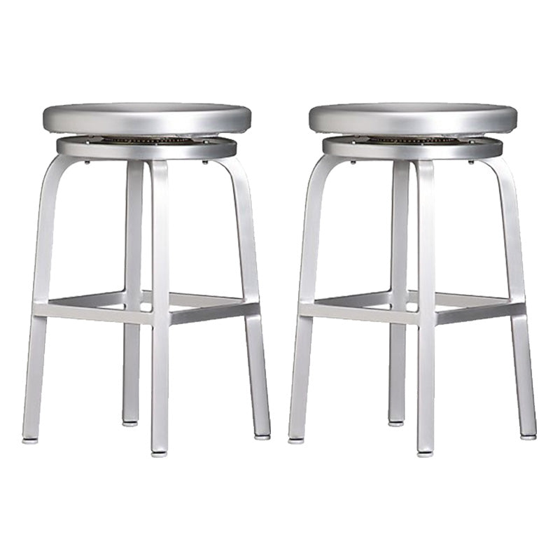 Metal Bar Chair Modern Restaurant With Foot Aluminum Alloy Counter Stool Simple Cafe 2 Piece Set Counter Stool (24"H) Clearhalo 'Bar Furniture' 'Bar Stools' 'bar_stools' 'furn' 'furn_bar_stools' 'furniture_bar_stools' 'Kitchen & Dining Furniture' 'kitchen&dining_furn' 'kitchen' 'kitchen_furn' Furniture' 4344674