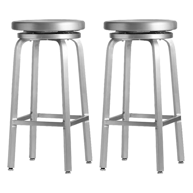 Metal Bar Chair Modern Restaurant With Foot Aluminum Alloy Counter Stool Simple Cafe 2 Piece Set Counter Stool(26"H) Clearhalo 'Bar Furniture' 'Bar Stools' 'bar_stools' 'furn' 'furn_bar_stools' 'furniture_bar_stools' 'Kitchen & Dining Furniture' 'kitchen&dining_furn' 'kitchen' 'kitchen_furn' Furniture' 4344677