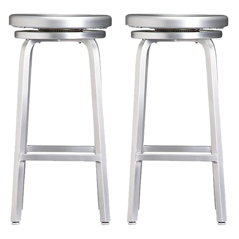 Metal Bar Chair Modern Restaurant With Foot Aluminum Alloy Counter Stool Simple Cafe 2 Piece Set Bar Stool(30"H) Clearhalo 'Bar Furniture' 'Bar Stools' 'bar_stools' 'furn' 'furn_bar_stools' 'furniture_bar_stools' 'Kitchen & Dining Furniture' 'kitchen&dining_furn' 'kitchen' 'kitchen_furn' Furniture' 4344679