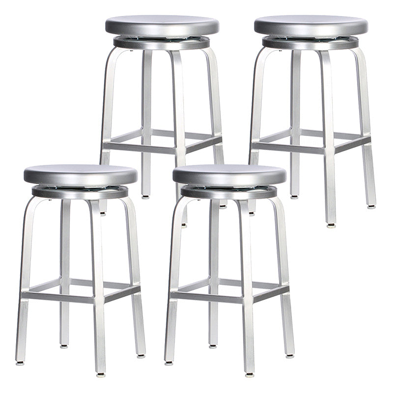 Metal Bar Chair Modern Restaurant With Foot Aluminum Alloy Counter Stool Simple Cafe 4 Piece Set Short Stool(18"H) Clearhalo 'Bar Furniture' 'Bar Stools' 'bar_stools' 'furn' 'furn_bar_stools' 'furniture_bar_stools' 'Kitchen & Dining Furniture' 'kitchen&dining_furn' 'kitchen' 'kitchen_furn' Furniture' 4344681
