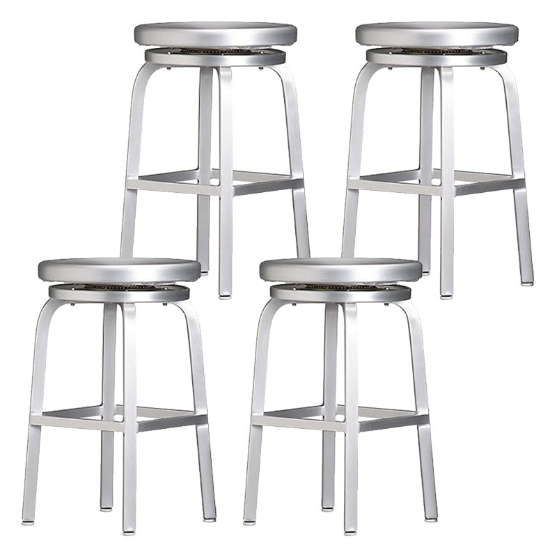 Metal Bar Chair Modern Restaurant With Foot Aluminum Alloy Counter Stool Simple Cafe 4 Piece Set Counter Stool (24"H) Clearhalo 'Bar Furniture' 'Bar Stools' 'bar_stools' 'furn' 'furn_bar_stools' 'furniture_bar_stools' 'Kitchen & Dining Furniture' 'kitchen&dining_furn' 'kitchen' 'kitchen_furn' Furniture' 4344683