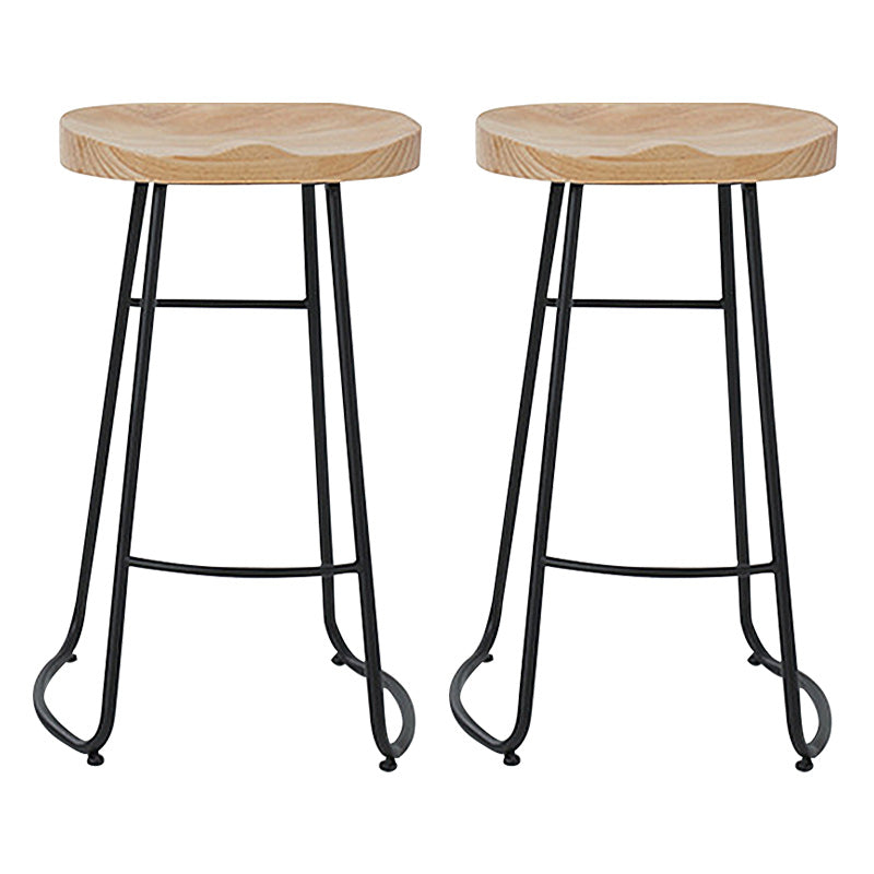 Iron Bar Stool Home Living Room Milk Tea Shop High Stool Bar Creative Modern Style 2 Piece Set Bar Stool(30"H) Clearhalo 'Bar Furniture' 'Bar Stools' 'bar_stools' 'furn' 'furn_bar_stools' 'furniture_bar_stools' 'Kitchen & Dining Furniture' 'kitchen&dining_furn' 'kitchen' 'kitchen_furn' Furniture' 4344703