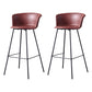 Restaurant Low Back Bar Stool Modern Leather Footrest Counter Height Stool Red 2 Piece Set Clearhalo 'Bar Furniture' 'Bar Stools' 'bar_stools' 'furn' 'furn_bar_stools' 'furniture_bar_stools' 'Kitchen & Dining Furniture' 'kitchen&dining_furn' 'kitchen' 'kitchen_furn' Furniture' 4344728