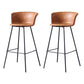 Restaurant Low Back Bar Stool Modern Leather Footrest Counter Height Stool Orange 2 Piece Set Clearhalo 'Bar Furniture' 'Bar Stools' 'bar_stools' 'furn' 'furn_bar_stools' 'furniture_bar_stools' 'Kitchen & Dining Furniture' 'kitchen&dining_furn' 'kitchen' 'kitchen_furn' Furniture' 4344732