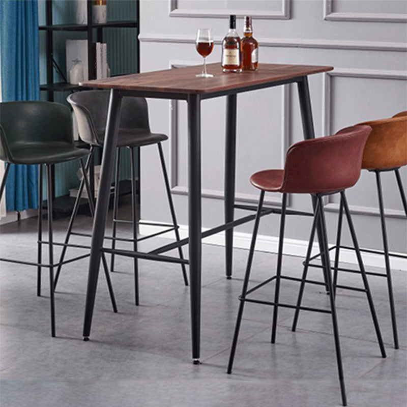 Restaurant Low Back Bar Stool Modern Leather Footrest Counter Height Stool Clearhalo 'Bar Furniture' 'Bar Stools' 'bar_stools' 'furn' 'furn_bar_stools' 'furniture_bar_stools' 'Kitchen & Dining Furniture' 'kitchen&dining_furn' 'kitchen' 'kitchen_furn' Furniture' 4344733