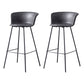 Restaurant Low Back Bar Stool Modern Leather Footrest Counter Height Stool Grey 2 Piece Set Clearhalo 'Bar Furniture' 'Bar Stools' 'bar_stools' 'furn' 'furn_bar_stools' 'furniture_bar_stools' 'Kitchen & Dining Furniture' 'kitchen&dining_furn' 'kitchen' 'kitchen_furn' Furniture' 4344734