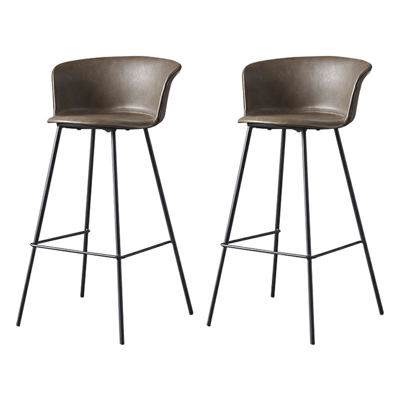 Restaurant Low Back Bar Stool Modern Leather Footrest Counter Height Stool Coffee 2 Piece Set Clearhalo 'Bar Furniture' 'Bar Stools' 'bar_stools' 'furn' 'furn_bar_stools' 'furniture_bar_stools' 'Kitchen & Dining Furniture' 'kitchen&dining_furn' 'kitchen' 'kitchen_furn' Furniture' 4344736