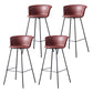 Restaurant Low Back Bar Stool Modern Leather Footrest Counter Height Stool Red 4 Piece Set Clearhalo 'Bar Furniture' 'Bar Stools' 'bar_stools' 'furn' 'furn_bar_stools' 'furniture_bar_stools' 'Kitchen & Dining Furniture' 'kitchen&dining_furn' 'kitchen' 'kitchen_furn' Furniture' 4344738